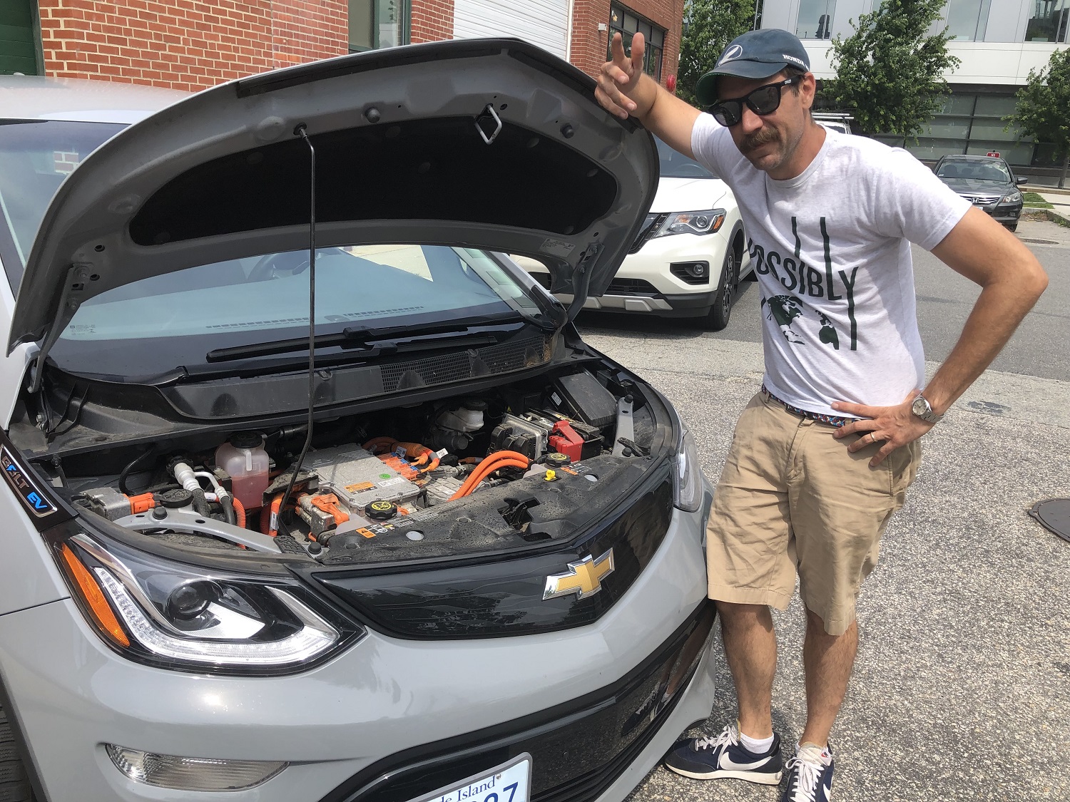 Ryan T Conaty shows off what's under the hood of his EV