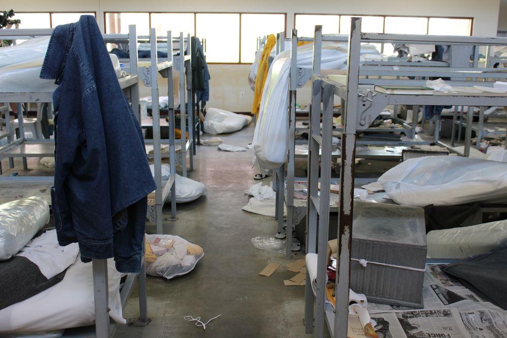 ICE detainees sleep in bunk beds spaced three feet apart.