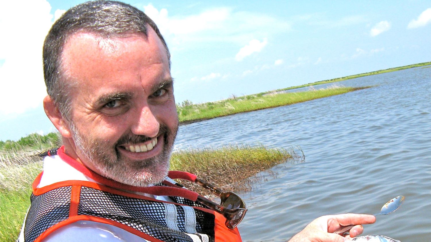 Dr. Christopher Reddy in the marshes of the Gulf of Mexico in May 2010 in response to the Deepwater Horizon disaster