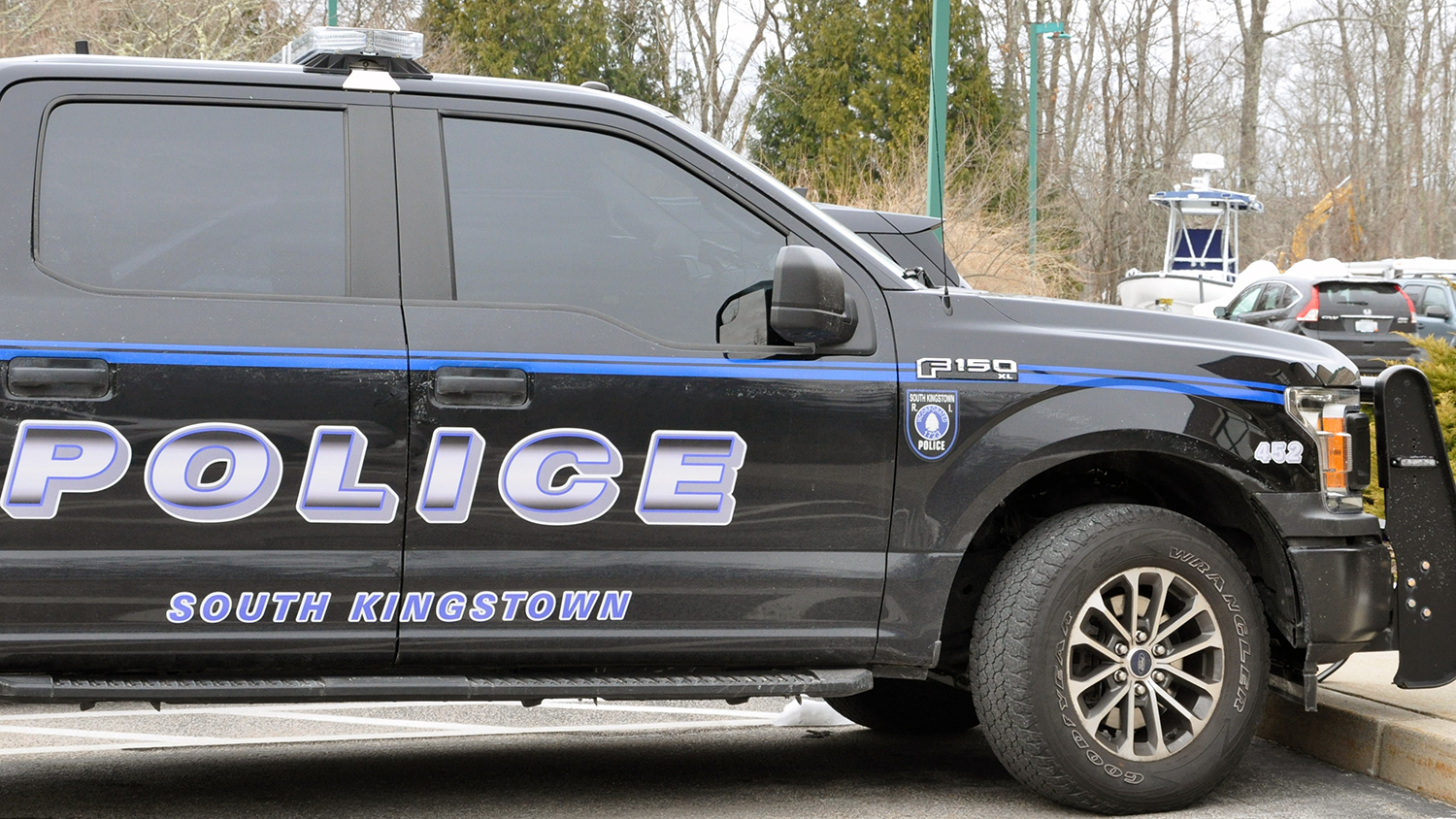 A police vehicle is pictured at the South Kingstown Public Safety Complex.