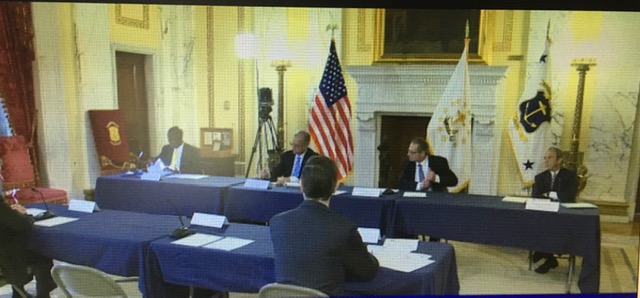 Treasurer Magaziner addresses the Disaster Emergency Funding Board.