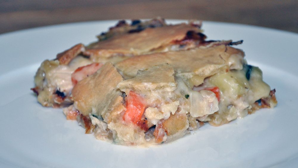 Turkey pot pie made following Wild Harmony Farm leftovers recipe.