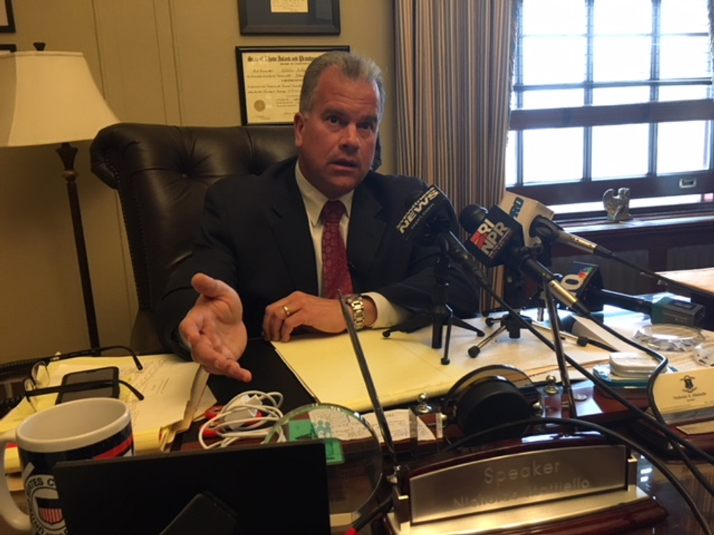 Mattiello, who declined interview requests for this story, is shown here in 2018. He said in a statement that legislative workers from his Cranston district are hard-working people who do a good job for taxpayers.