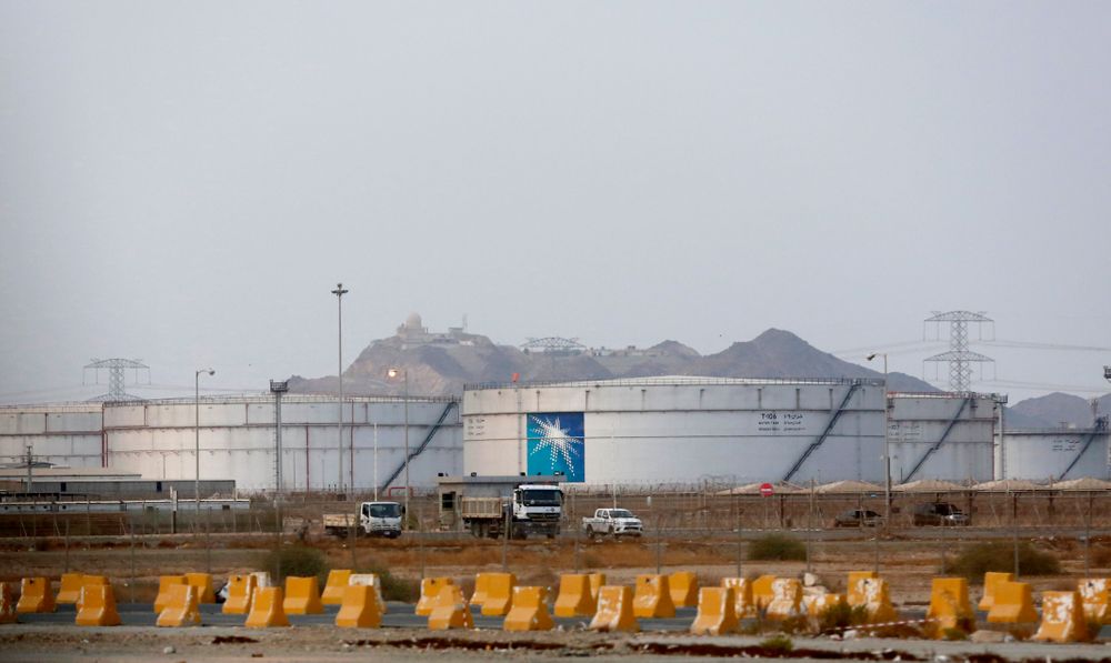 Storage tanks are seen at the North Jiddah bulk plant, an Aramco oil facility, in Jiddah, Saudi Arabia, Sunday, Sept. 15, 2019. The weekend drone attack in Buqyaq on one of the world's largest crude oil processing plants that dramatically cut into global oil supplies is the most visible sign yet of how Aramco's stability and security is directly linked to that of its owner -- the Saudi government and its ruling family. (AP Photo/Amr Nabil) Storage tanks are seen at the North Jiddah bulk plant, an Aramco oil facility, in Jiddah, Saudi Arabia, Sunday, Sept. 15, 2019. The weekend drone attack in Buqyaq on one of the world's largest crude oil processing plants that dramatically cut into global oil supplies is the most visible sign yet of how Aramco's stability and security is directly linked to that of its owner -- the Saudi government and its ruling family. (AP Photo/Amr Nabil)