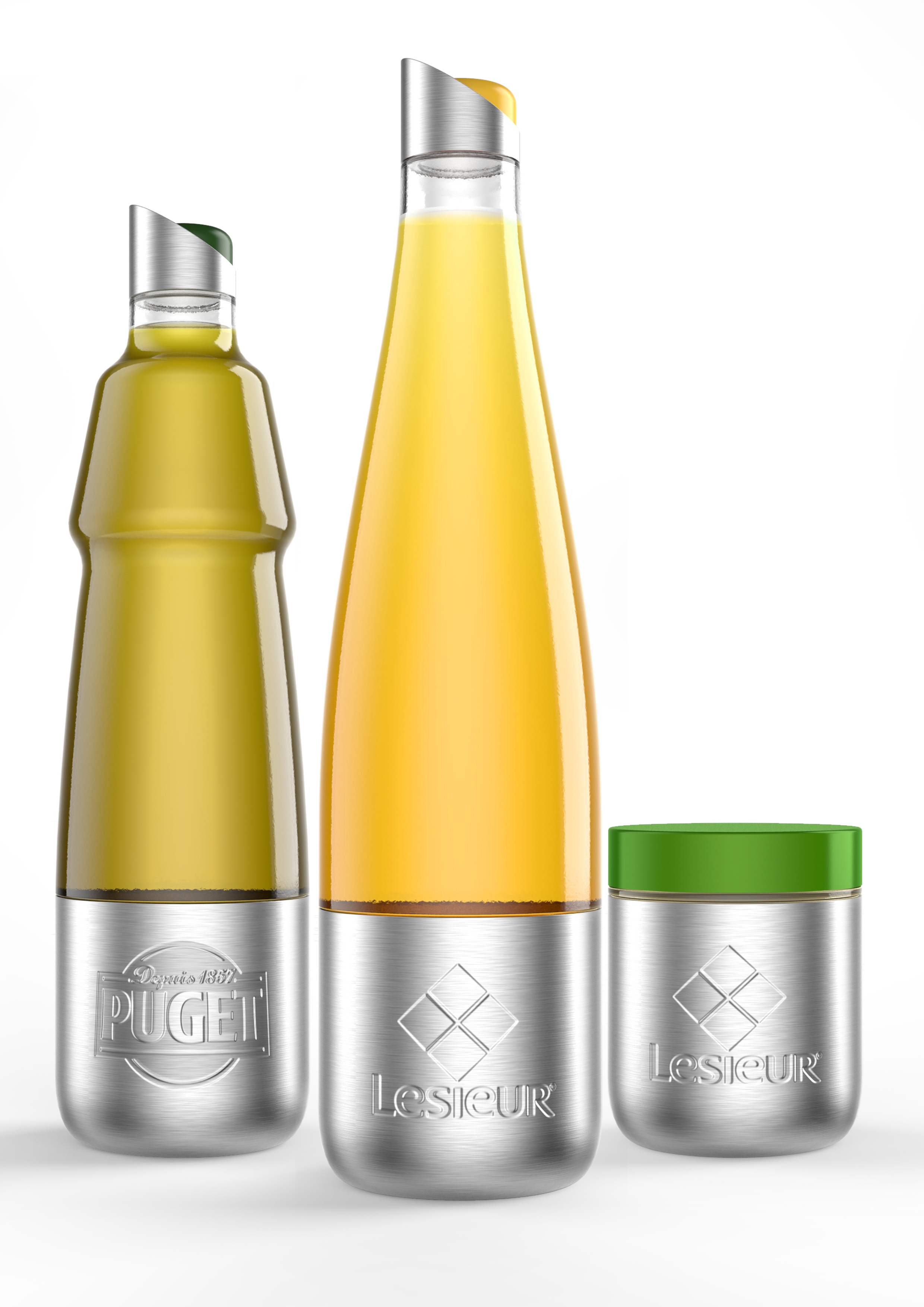 This photo shows Lesieur's stainless steel vegetable oils and mayonnaise containers designed for use with Loop. The new shopping platform announced at the World Economic Forum aims to change the way people buy many products, from food to personal-care and home products. Loop would do away with disposable containers for some name-brand products, including some shampoos and laundry detergents. Instead, those products would be delivered in sleek, reusable containers that will be picked up at your door, washed and refilled. (Team Créatif/Lesieur/TerraCycle via AP) This photo shows Lesieur's stainless steel vegetable oils and mayonnaise containers designed for use with Loop. The new shopping platform announced at the World Economic Forum aims to change the way people buy many products, from food to personal-care and home products. Loop would do away with disposable containers for some name-brand products, including some shampoos and laundry detergents. Instead, those products would be delivered in sleek, reusable containers that will be picked up at your door, washed and refilled. (Team Créatif/Lesieur/TerraCycle via AP)