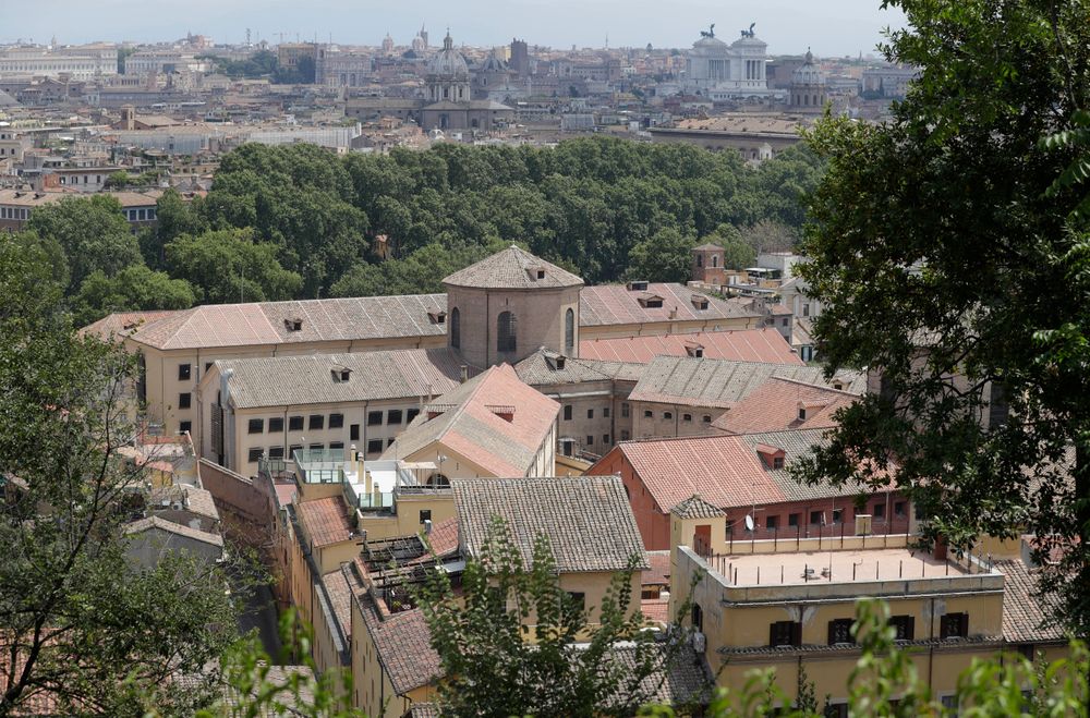 A view from the above of the Regina Coeli prison, where the alleged murderers of carabiniere Mario Cerciello Rega, who was stabbed to death, are detained in Rome, Saturday, July 27, 2019. In a statement Saturday, Carabinieri officers investigating the death Friday of officer Cerciello Rega, 35, said two American tourists, both 19, have been detained for alleged murder and attempted extortion. (AP Photo/Andrew Medichini) A view from the above of the Regina Coeli prison, where the alleged murderers of carabiniere Mario Cerciello Rega, who was stabbed to death, are detained in Rome, Saturday, July 27, 2019. In a statement Saturday, Carabinieri officers investigating the death Friday of officer Cerciello Rega, 35, said two American tourists, both 19, have been detained for alleged murder and attempted extortion. (AP Photo/Andrew Medichini)