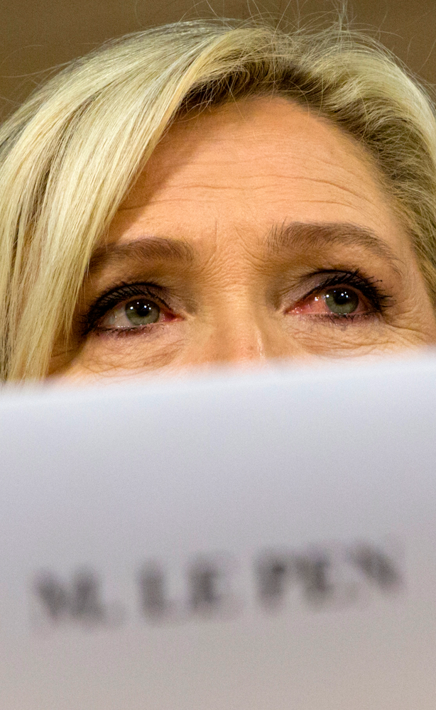 French far-right National Rally leader and MEP Marine Le Pen attends a media conference to announce the formation of a new far-right European Parliament group at the European Parliament in Brussels, Thursday, June 13, 2019. (AP Photo/Virginia Mayo) French far-right National Rally leader and MEP Marine Le Pen attends a media conference to announce the formation of a new far-right European Parliament group at the European Parliament in Brussels, Thursday, June 13, 2019. (AP Photo/Virginia Mayo)