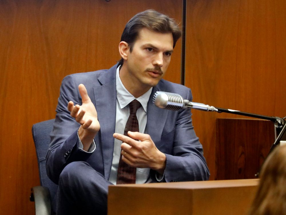 FILE - In this May 29, 2019 file photo, actor Ashton Kutcher testifies in the murder trial of Michael Gargiulo in Los Angeles Superior Court. A prosecutor says four strikingly similar attacks on women in California were all planned and executed by a skilled serial killer who studied the lives and homes of victims who lived near him before savagely stabbing them, in his closing remarks to the jury Tuesday, Aug. 6, 2019. Kutcher, who was supposed to have drinks with fashion-design student Ashley Ellerin on the night she was stabbed to death at her Hollywood home in 2001, testified that he arrived very late, looked through Ellerin's window and saw stains that he assumed were spilled wine, and left because he thought she had gone out without him. (Genaro Molina/Los Angeles Times via AP, Pool, File) FILE - In this May 29, 2019 file photo, actor Ashton Kutcher testifies in the murder trial of Michael Gargiulo in Los Angeles Superior Court. A prosecutor says four strikingly similar attacks on women in California were all planned and executed by a skilled serial killer who studied the lives and homes of victims who lived near him before savagely stabbing them, in his closing remarks to the jury Tuesday, Aug. 6, 2019. Kutcher, who was supposed to have drinks with fashion-design student Ashley Ellerin on the night she was stabbed to death at her Hollywood home in 2001, testified that he arrived very late, looked through Ellerin's window and saw stains that he assumed were spilled wine, and left because he thought she had gone out without him. (Genaro Molina/Los Angeles Times via AP, Pool, File)