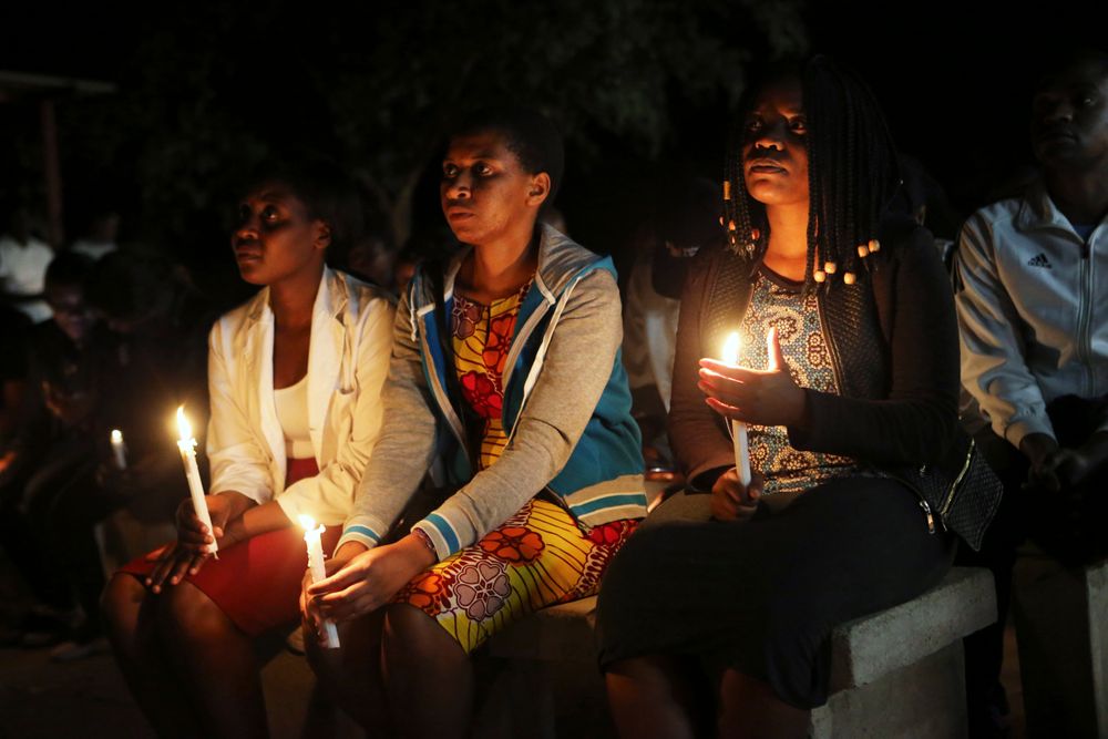 A night vigil prayer is held for a missing doctor, Peter Magombeyi, by well-wishers and fellow doctors at Harare hospital, Tuesday, Sept. 17, 2019. The Zimbabwe Hospitals Association has said that that their president, Peter Magombeyi, was abducted on Saturday, days after receiving threats on his phone. Magombeyi had expressed concerns to journalists about the poor state of Zimbabwe's hospitals.(AP Photo/Tsvangirayi Mukwazhi) A night vigil prayer is held for a missing doctor, Peter Magombeyi, by well-wishers and fellow doctors at Harare hospital, Tuesday, Sept. 17, 2019. The Zimbabwe Hospitals Association has said that that their president, Peter Magombeyi, was abducted on Saturday, days after receiving threats on his phone. Magombeyi had expressed concerns to journalists about the poor state of Zimbabwe's hospitals.(AP Photo/Tsvangirayi Mukwazhi)