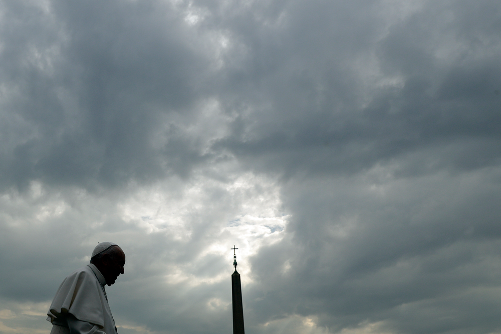 Pope Francis is silhouetted against a cloudy sky as he arrives for his weekly general audience, in St. Peter's Square, at the Vatican, Wednesday, April 3, 2019. (AP Photo/Gregorio Borgia) Pope Francis is silhouetted against a cloudy sky as he arrives for his weekly general audience, in St. Peter's Square, at the Vatican, Wednesday, April 3, 2019. (AP Photo/Gregorio Borgia)