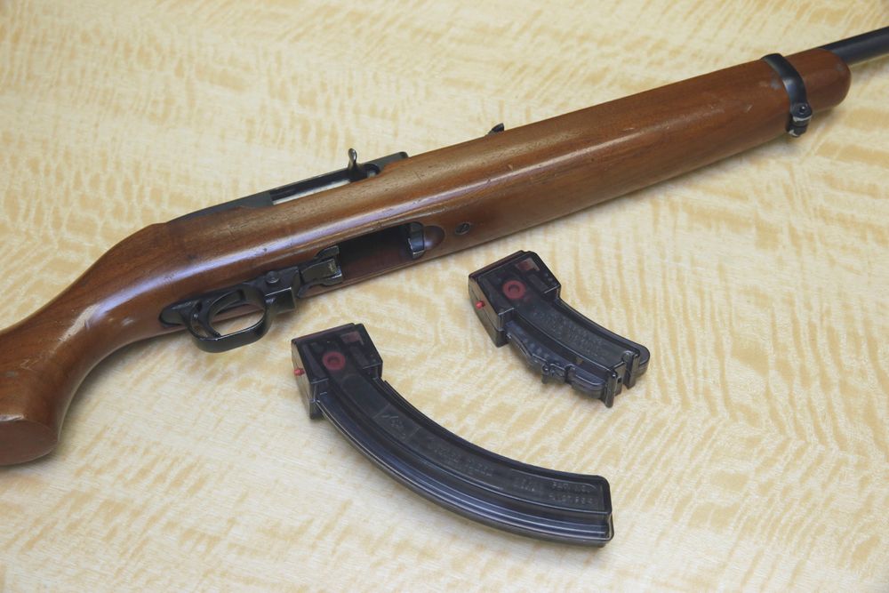 FILE - In this June 27, 2017 file photo, a semi-automatic rifle is displayed with a 25 shot magazine, left, and a 10 shot magazine, right, at a gun store in Elk Grove, Calif. California outlawed buying high-capacity ammunition magazines nearly two decades ago as one of its numerous responses to deadly mass shootings that continue to terrorize the nation, and the state’s progressive voters and lawmakers voted in 2016 to bar even possession of magazines holding more than 10 bullets by those who already owned them. But in 2019, a federal judge tossed out the ban, triggering a week-long buying spree before he put his decision on hold pending appeal. (AP Photo/Rich Pedroncelli, File) FILE - In this June 27, 2017 file photo, a semi-automatic rifle is displayed with a 25 shot magazine, left, and a 10 shot magazine, right, at a gun store in Elk Grove, Calif. California outlawed buying high-capacity ammunition magazines nearly two decades ago as one of its numerous responses to deadly mass shootings that continue to terrorize the nation, and the state’s progressive voters and lawmakers voted in 2016 to bar even possession of magazines holding more than 10 bullets by those who already owned them. But in 2019, a federal judge tossed out the ban, triggering a week-long buying spree before he put his decision on hold pending appeal. (AP Photo/Rich Pedroncelli, File)