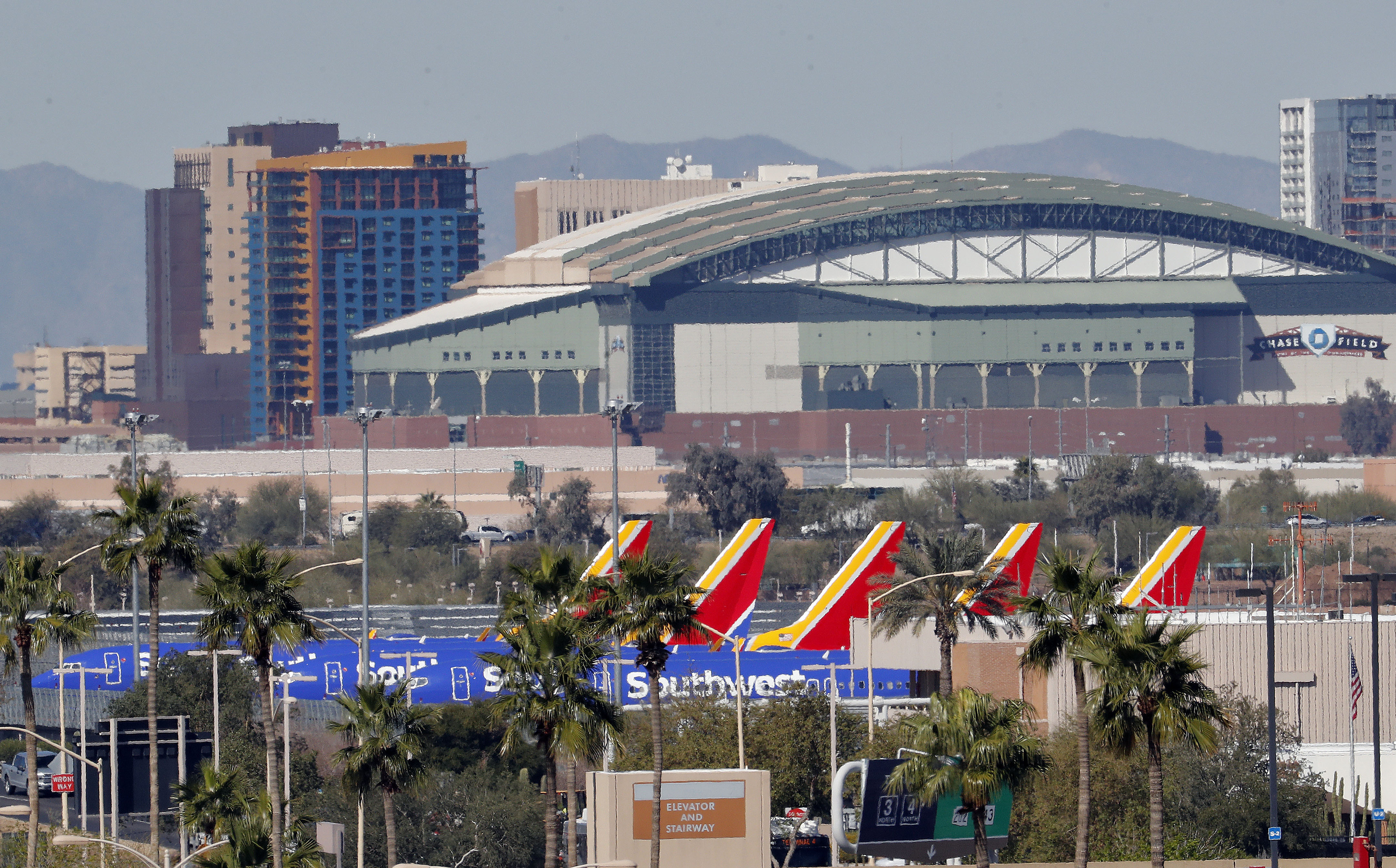 Five Boeing 737 Max jets are grounded at Sky Harbor International Airport, Thursday, March 14, 2019 in Phoenix. The U.S. issued an immediate emergency order Wednesday, grounding all 737 Max 8 and Max 9 aircraft in the wake of the crash of an Ethiopian Airliner. (AP Photo/Matt York) Five Boeing 737 Max jets are grounded at Sky Harbor International Airport, Thursday, March 14, 2019 in Phoenix. The U.S. issued an immediate emergency order Wednesday, grounding all 737 Max 8 and Max 9 aircraft in the wake of the crash of an Ethiopian Airliner. (AP Photo/Matt York)