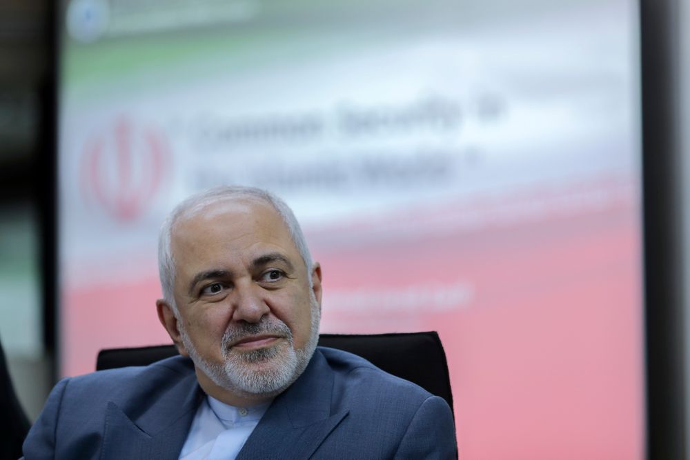 Iranian Foreign Minister Mohammad Javad Zarif sits during a forum titled Iranian Foreign Minister Mohammad Javad Zarif sits during a forum titled