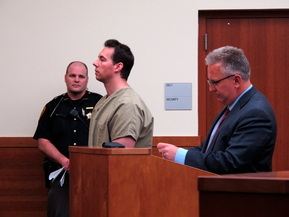Former critical care doctor William Husel, center, pleads not guilty to murder charges in the deaths of 25 hospital patients while appearing with defense attorney Richard Blake, right, in Franklin County Court on Wednesday, June 5, 2019, in Columbus, Ohio. Husel denies allegations that he ordered overdoses of painkillers for patients to hasten their deaths. (AP Photo/Kantele Franko) Former critical care doctor William Husel, center, pleads not guilty to murder charges in the deaths of 25 hospital patients while appearing with defense attorney Richard Blake, right, in Franklin County Court on Wednesday, June 5, 2019, in Columbus, Ohio. Husel denies allegations that he ordered overdoses of painkillers for patients to hasten their deaths. (AP Photo/Kantele Franko)