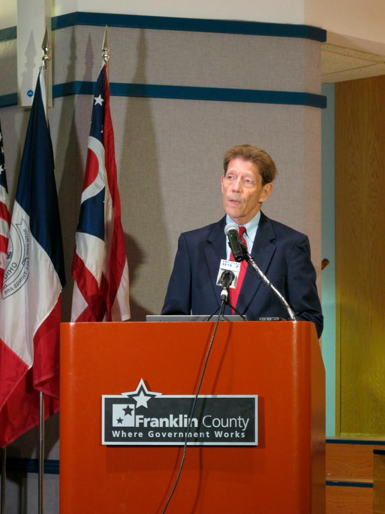 Franklin County Prosecutor Ron O'Brien announces murder charges against former critical-care doctor William Husel in the deaths of 25 hospital patients, at a news conference Wednesday, June 5, 2019, in Columbus, Ohio. Husel pleaded not guilty. (AP Photo/Kantele Franko) Franklin County Prosecutor Ron O'Brien announces murder charges against former critical-care doctor William Husel in the deaths of 25 hospital patients, at a news conference Wednesday, June 5, 2019, in Columbus, Ohio. Husel pleaded not guilty. (AP Photo/Kantele Franko)