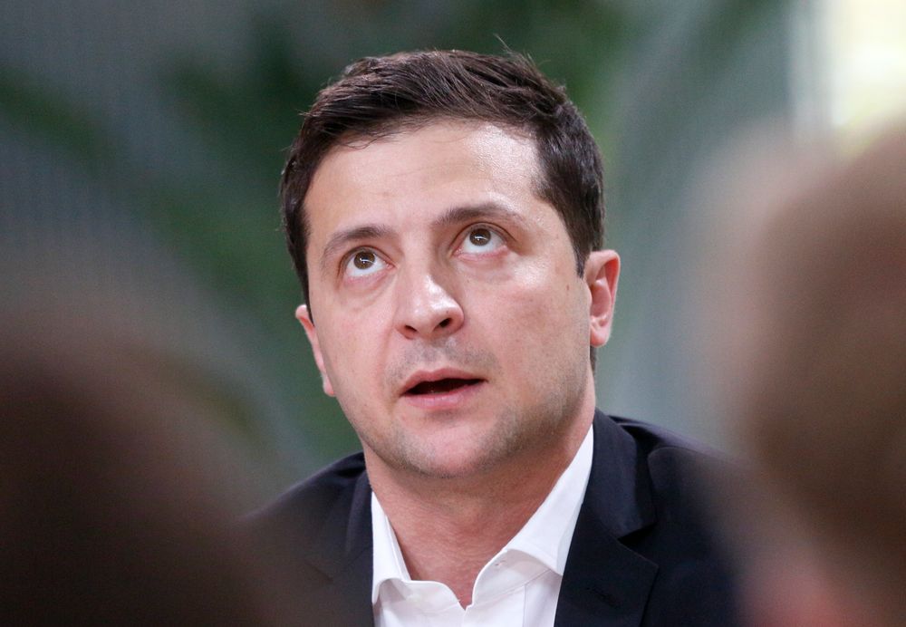 Ukrainian President Volodymyr Zelenskiy speaks during talks with journalists in Kyiv, Ukraine, Thursday, Oct. 10, 2019. Ukrainian President is holding an all-day Ukrainian President Volodymyr Zelenskiy speaks during talks with journalists in Kyiv, Ukraine, Thursday, Oct. 10, 2019. Ukrainian President is holding an all-day