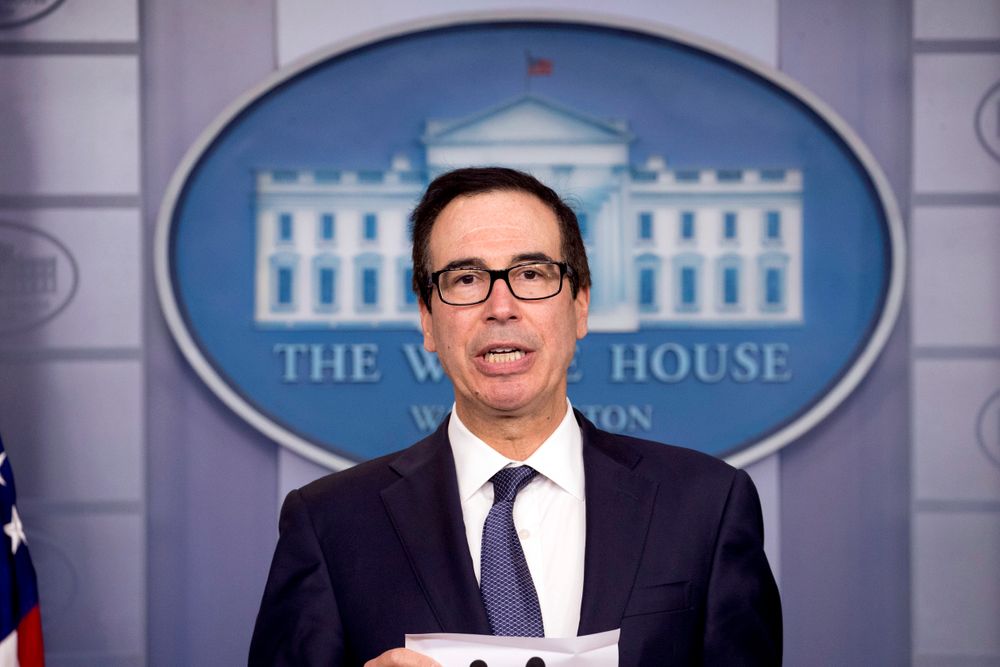 Treasury Secretary Steven Mnuchin speakd in the Briefing Room of the White House in Washington, Friday, Oct. 11, 2019. (AP Photo/Andrew Harnik) Treasury Secretary Steven Mnuchin speakd in the Briefing Room of the White House in Washington, Friday, Oct. 11, 2019. (AP Photo/Andrew Harnik)