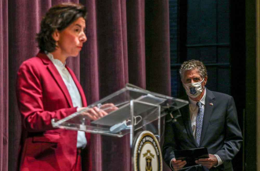 Lt. Governor Dan McKee joined Gov. Gina Raimondo in assuring residents of a smooth transition when she leaves to join President-elect Joseph Biden as commerce secretary at news conference Jan. 13, 2021