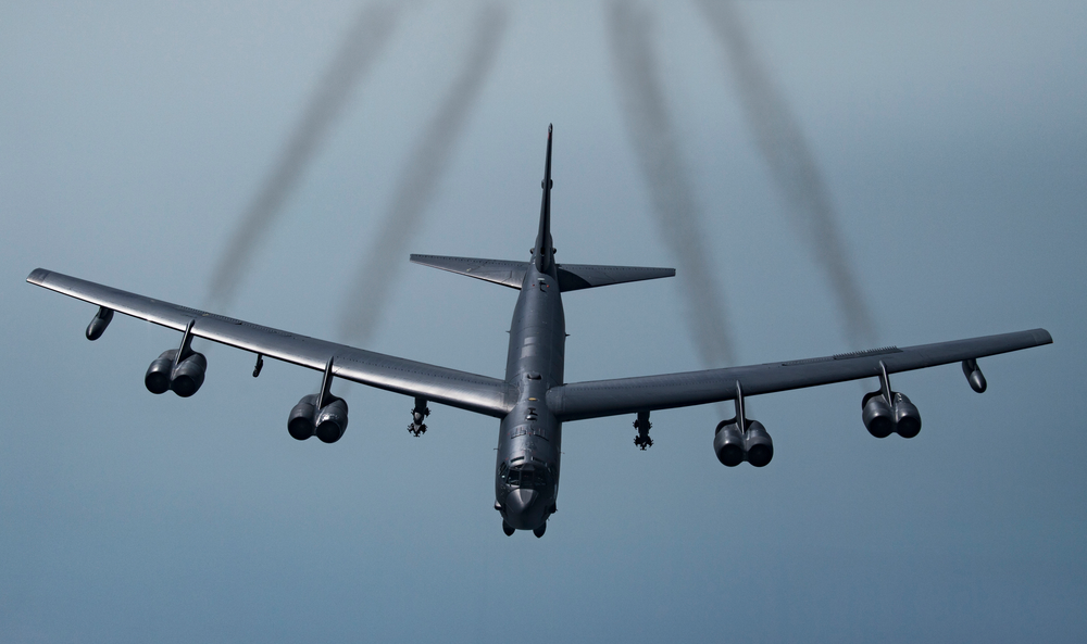 In this Tuesday, May 21, 2019 photo, provided by the U.S. Air Force, a U.S. B-52H Stratofortress, prepares to join up with Qatari Air Force Mirage 2000s and U.S. F-35A Lightning IIs to fly in formation over Southwest Asia to build military-to-military relationships, in an undisclosed location. The B-52H is part of the Bomber Task Force deployed to the U.S. Central Command area of responsibility to defend American forces and interests in the region. (Senior Airman Keifer Bowes/U.S. Air Force via AP) In this Tuesday, May 21, 2019 photo, provided by the U.S. Air Force, a U.S. B-52H Stratofortress, prepares to join up with Qatari Air Force Mirage 2000s and U.S. F-35A Lightning IIs to fly in formation over Southwest Asia to build military-to-military relationships, in an undisclosed location. The B-52H is part of the Bomber Task Force deployed to the U.S. Central Command area of responsibility to defend American forces and interests in the region. (Senior Airman Keifer Bowes/U.S. Air Force via AP)