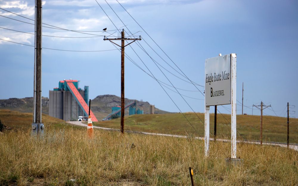 In this Friday, Sept. 6, 2019 photo shows the Eagle Butte mine just north of Gillette, Wyo. The shutdown of Blackjewel LLC's Belle Ayr and Eagle Butte mines in Wyoming since July 1, 2019 has added yet more uncertainty to the Powder River Basin's struggling coal economy. (AP Photo/Mead Gruver) In this Friday, Sept. 6, 2019 photo shows the Eagle Butte mine just north of Gillette, Wyo. The shutdown of Blackjewel LLC's Belle Ayr and Eagle Butte mines in Wyoming since July 1, 2019 has added yet more uncertainty to the Powder River Basin's struggling coal economy. (AP Photo/Mead Gruver)