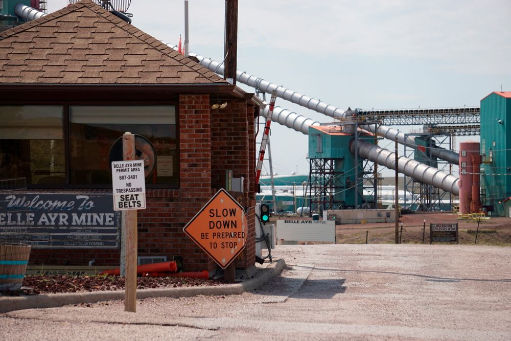 In this Thursday, Sept. 5, 2019 photo shows the entrance to the Blue Ayr Mine south of Gillett, Wyo. The shutdown of Blackjewel LLC's Belle Ayr and Eagle Butte mines in Wyoming since July 1,2019, has added yet more uncertainty to the Powder River Basin's struggling coal economy. (AP Photo/Mead Gruver) In this Thursday, Sept. 5, 2019 photo shows the entrance to the Blue Ayr Mine south of Gillett, Wyo. The shutdown of Blackjewel LLC's Belle Ayr and Eagle Butte mines in Wyoming since July 1,2019, has added yet more uncertainty to the Powder River Basin's struggling coal economy. (AP Photo/Mead Gruver)
