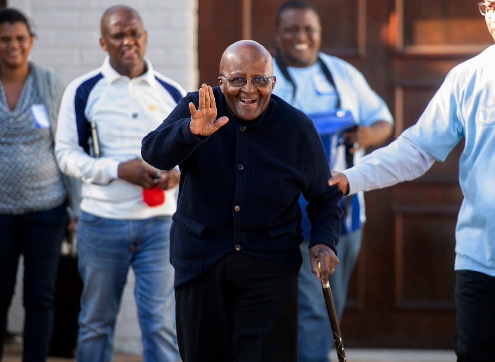 Anglican Archbishop Desmond Tutu exits his home after casting his special vote, near Cape Town, South Africa, Monday May 6, 2019. Tutu, 87, is in fragile health and took part in South Africa's special voting for the elderly and infirm where electoral officials go to their homes or care facilities before the actual voting day of May 8. (AP Photo) Anglican Archbishop Desmond Tutu exits his home after casting his special vote, near Cape Town, South Africa, Monday May 6, 2019. Tutu, 87, is in fragile health and took part in South Africa's special voting for the elderly and infirm where electoral officials go to their homes or care facilities before the actual voting day of May 8. (AP Photo)