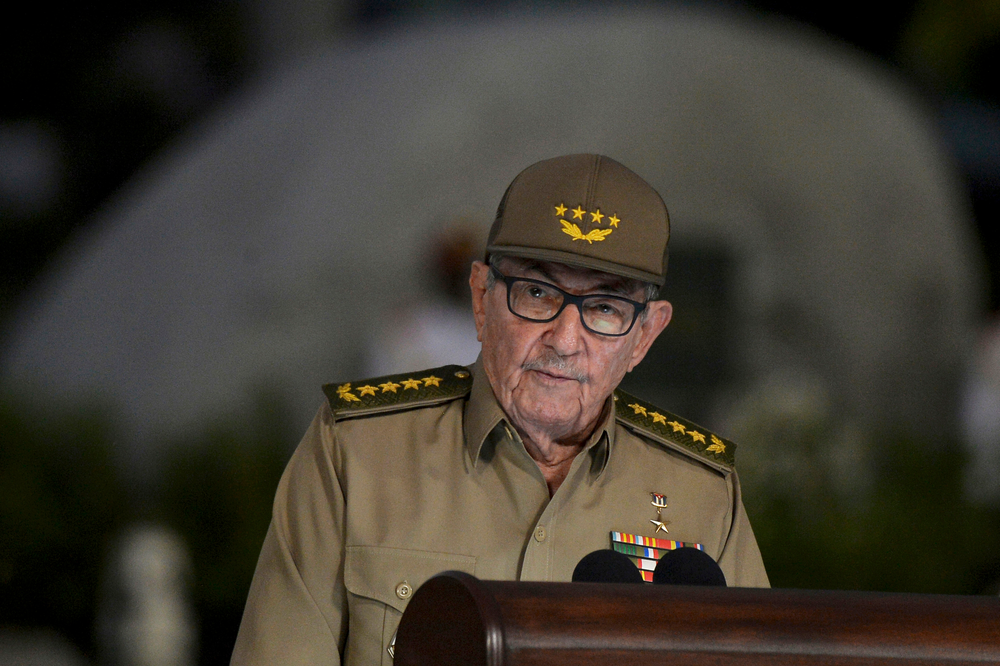 FILE - In this Jan. 1, 2019 file photo, Cuba's First Secretary of Communist Party Raul Castro gives a speech during the celebration of 60th Anniversary of Cuban Revolution, in Santiago de Cuba, Cuba. Castro warned Cubans on Wednesday, April 10, 2019, to brace for shortages and other economic problems due to Trump administration policies, but says the island won’t repeat the extreme deprivation of the post-Soviet period, in his first speech to the nation in more than three months. (AP Photo/Yamil Lage, File) FILE - In this Jan. 1, 2019 file photo, Cuba's First Secretary of Communist Party Raul Castro gives a speech during the celebration of 60th Anniversary of Cuban Revolution, in Santiago de Cuba, Cuba. Castro warned Cubans on Wednesday, April 10, 2019, to brace for shortages and other economic problems due to Trump administration policies, but says the island won’t repeat the extreme deprivation of the post-Soviet period, in his first speech to the nation in more than three months. (AP Photo/Yamil Lage, File)