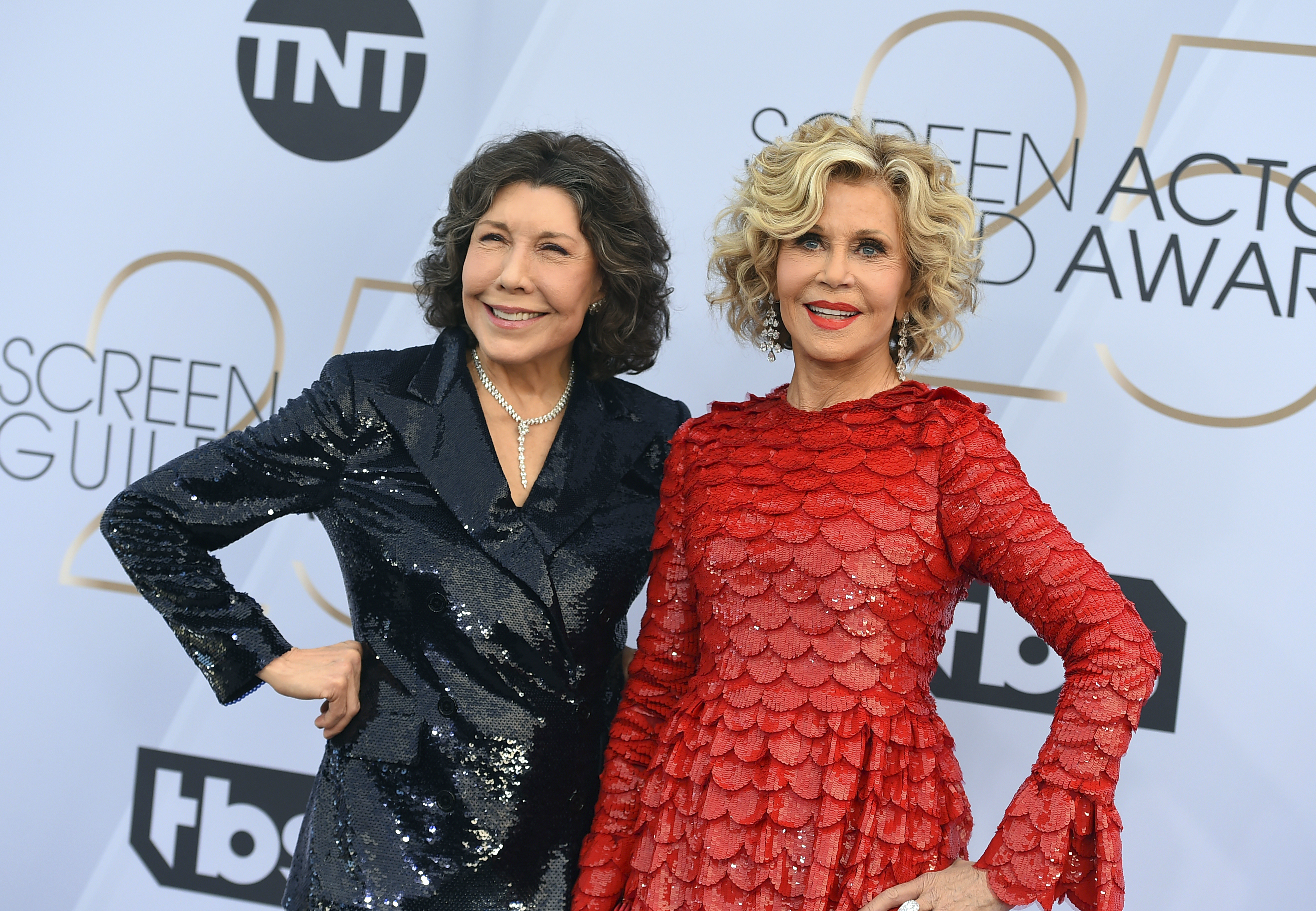 Lily Tomlin, left, and Jane Fonda arrive at the 25th annual Screen Actors Guild Awards at the Shrine Auditorium & Expo Hall on Sunday, Jan. 27, 2019, in Los Angeles. (Photo by Jordan Strauss/Invision/AP) Lily Tomlin, left, and Jane Fonda arrive at the 25th annual Screen Actors Guild Awards at the Shrine Auditorium & Expo Hall on Sunday, Jan. 27, 2019, in Los Angeles. (Photo by Jordan Strauss/Invision/AP)