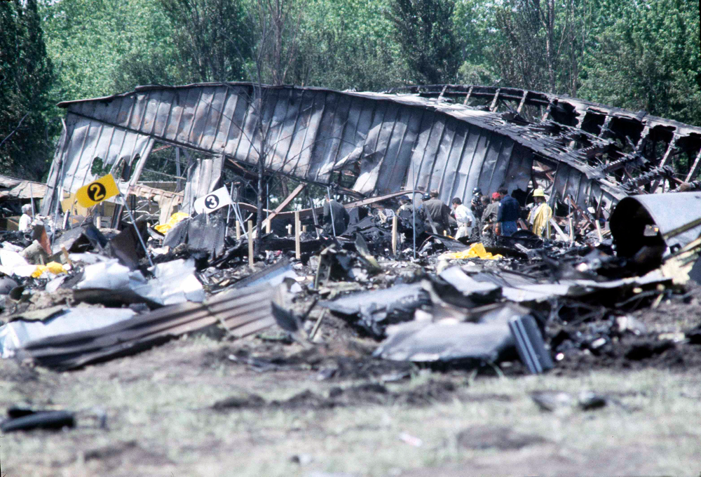 FILE - In this May 26, 1979 file photo, investigators view the wreckage of the ill-fated American Airlines Flight 191 to Los Angeles, which crashed on take off in Chicago. Decades later, the crash, moments after it took off from Chicago's O'Hare International Airport, remains the deadliest aviation accident in U.S. history. The DC-10 was destined for Los Angeles when it lost one of its engines May 25, 1979, killing what investigators later determined were 273 people _ all 271 people aboard the jetliner and two people on the ground. (AP Photo/Fred Jewell File) FILE - In this May 26, 1979 file photo, investigators view the wreckage of the ill-fated American Airlines Flight 191 to Los Angeles, which crashed on take off in Chicago. Decades later, the crash, moments after it took off from Chicago's O'Hare International Airport, remains the deadliest aviation accident in U.S. history. The DC-10 was destined for Los Angeles when it lost one of its engines May 25, 1979, killing what investigators later determined were 273 people _ all 271 people aboard the jetliner and two people on the ground. (AP Photo/Fred Jewell File)