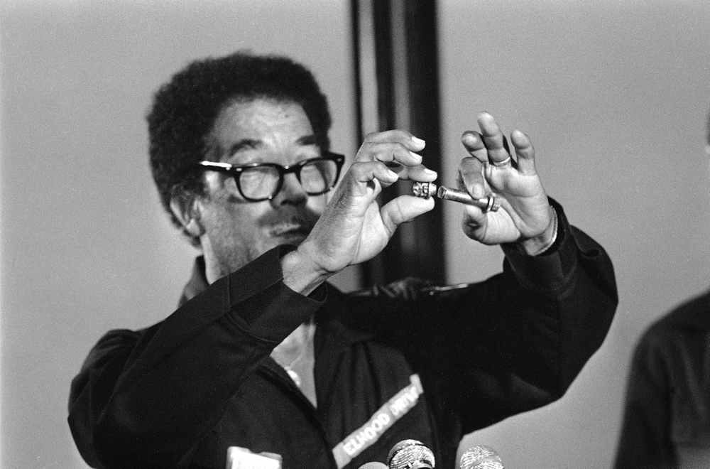 FILE - In this May 27, 1979 file photo, Elwood Driver, vice chairman of the National Transportation Safety Board, holds the fractured three-inch thrust link and bolt which caused an engine to fall from the American Airlines DC-10 that crashed and killed 273 people upon takeoff from Chicago's O'Hare Airport on May 25, 1979. The bolt, was found 8,000 feet down the runway from where Flight 191 took off, Driver said. Decades later, the crash of American Airlines Flight 191 moments after it took off from Chicago's O'Hare International Airport remains the deadliest aviation accident in U.S. history. (AP Photo/Fred Jewell File) FILE - In this May 27, 1979 file photo, Elwood Driver, vice chairman of the National Transportation Safety Board, holds the fractured three-inch thrust link and bolt which caused an engine to fall from the American Airlines DC-10 that crashed and killed 273 people upon takeoff from Chicago's O'Hare Airport on May 25, 1979. The bolt, was found 8,000 feet down the runway from where Flight 191 took off, Driver said. Decades later, the crash of American Airlines Flight 191 moments after it took off from Chicago's O'Hare International Airport remains the deadliest aviation accident in U.S. history. (AP Photo/Fred Jewell File)