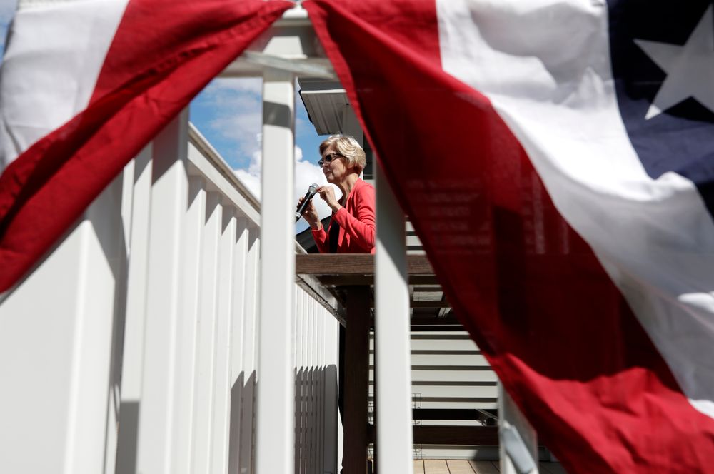 Democratic presidential candidate Sen. Elizabeth Warren, D-Mass., speaks at a campaign house party, Friday, June 14, 2019, in Windham, N.H. Candidates including Sens. Elizabeth Warren and Bernie Sanders have proposed plans to eliminate tuition at public colleges and universities, while former Vice President Joe Biden and others back plans for free community college. (AP Photo/Elise Amendola) Democratic presidential candidate Sen. Elizabeth Warren, D-Mass., speaks at a campaign house party, Friday, June 14, 2019, in Windham, N.H. Candidates including Sens. Elizabeth Warren and Bernie Sanders have proposed plans to eliminate tuition at public colleges and universities, while former Vice President Joe Biden and others back plans for free community college. (AP Photo/Elise Amendola)