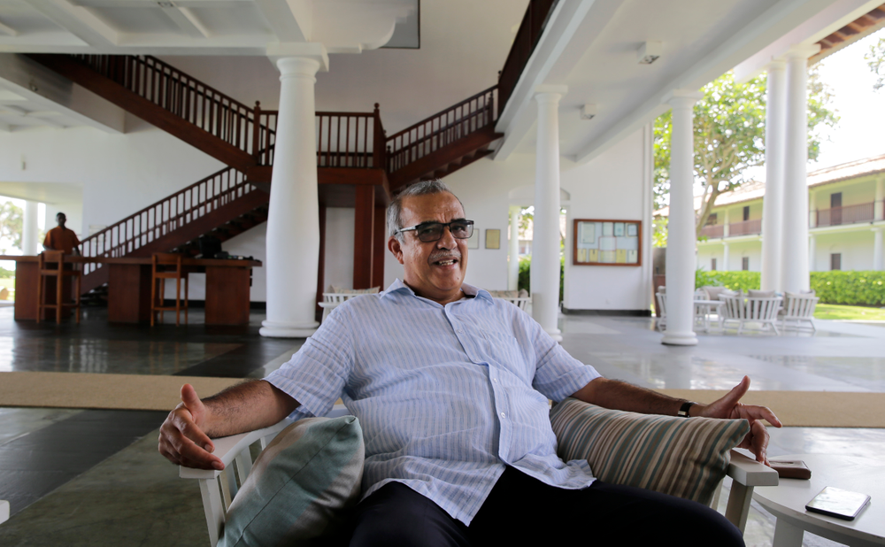 In this Friday, May 10, 2019, photo, Jan Van Twest, the general manager of Fortress Resort and Spa, speaks to The Associated Press in Galle, Sri Lanka. “In the past we have had about many serious crises and we have recovered. I am quite positive we can do it again,” Twest said. According to the government’s tourism agency, the tourist arrival has shown a 80 percent decrease after the attack. (AP Photo/Eranga Jayawardena) In this Friday, May 10, 2019, photo, Jan Van Twest, the general manager of Fortress Resort and Spa, speaks to The Associated Press in Galle, Sri Lanka. “In the past we have had about many serious crises and we have recovered. I am quite positive we can do it again,” Twest said. According to the government’s tourism agency, the tourist arrival has shown a 80 percent decrease after the attack. (AP Photo/Eranga Jayawardena)