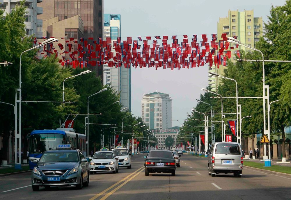 Chinese and North Korean national flags hang over a street in Pyongyang, North Korea, Friday, June 21, 2019. Chinese President Xi Jinping offered encouragement for North Korea’s focus on economic development in a speech in Pyongyang, turning to a topic Beijing has long pressed with its communist neighbor amid wider concerns over the North’s nuclear weapons program. (AP Photo/Cha Song Ho) Chinese and North Korean national flags hang over a street in Pyongyang, North Korea, Friday, June 21, 2019. Chinese President Xi Jinping offered encouragement for North Korea’s focus on economic development in a speech in Pyongyang, turning to a topic Beijing has long pressed with its communist neighbor amid wider concerns over the North’s nuclear weapons program. (AP Photo/Cha Song Ho)