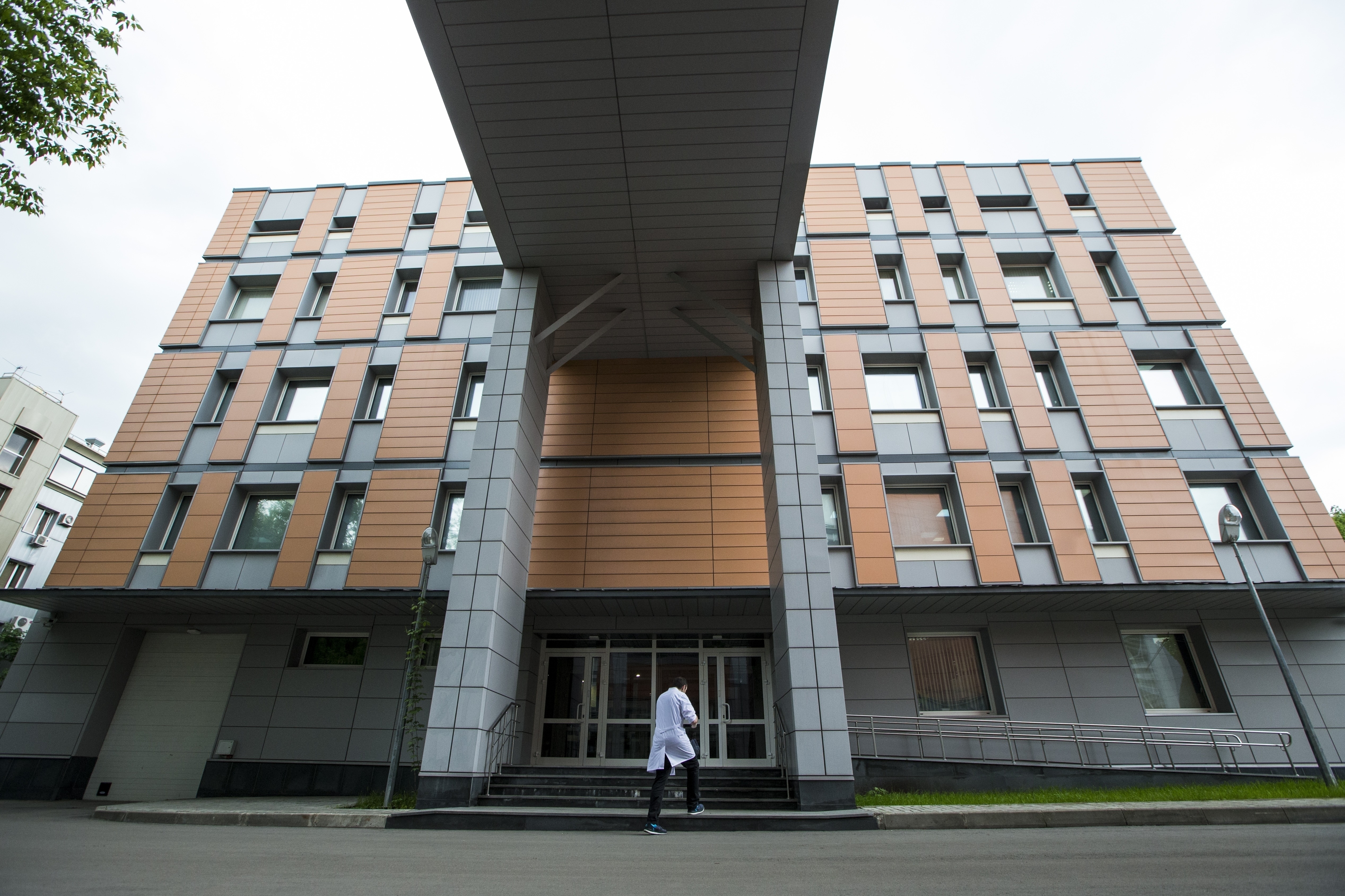 FILE - In this Tuesday, May 24, 2016 file photo, an employee walks into the building of the Russia's national drug-testing laboratory in Moscow, Russia. Vladimir Putin's spokesman says Russia is FILE - In this Tuesday, May 24, 2016 file photo, an employee walks into the building of the Russia's national drug-testing laboratory in Moscow, Russia. Vladimir Putin's spokesman says Russia is