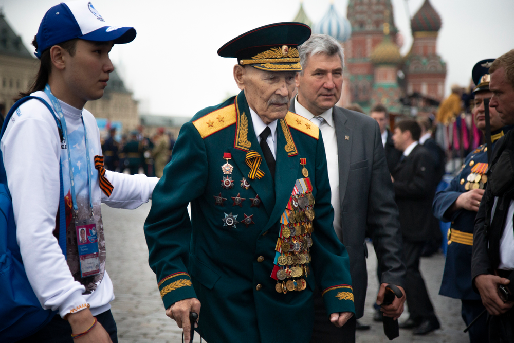 A Russian veteran WWII arrives to attend the Victory Day military parade to celebrate 74 years since the victory in WWII in Red Square in Moscow, Russia, Thursday, May 9, 2019. Putin told the annual military Victory Day parade in Red Square that the country will continue to strengthen its armed forces. (AP Photo/Alexander Zemlianichenko) A Russian veteran WWII arrives to attend the Victory Day military parade to celebrate 74 years since the victory in WWII in Red Square in Moscow, Russia, Thursday, May 9, 2019. Putin told the annual military Victory Day parade in Red Square that the country will continue to strengthen its armed forces. (AP Photo/Alexander Zemlianichenko)