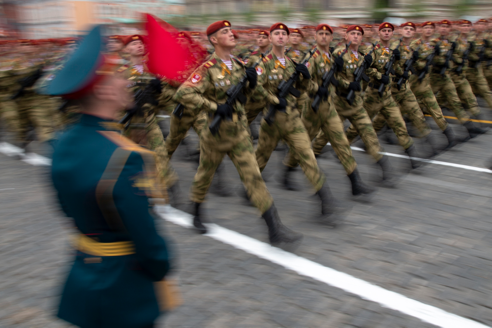 Russian troops march during the Victory Day military parade to celebrate 74 years since the victory in WWII in Red Square in Moscow, Russia, Thursday, May 9, 2019. (AP Photo/Alexander Zemlianichenko) Russian troops march during the Victory Day military parade to celebrate 74 years since the victory in WWII in Red Square in Moscow, Russia, Thursday, May 9, 2019. (AP Photo/Alexander Zemlianichenko)