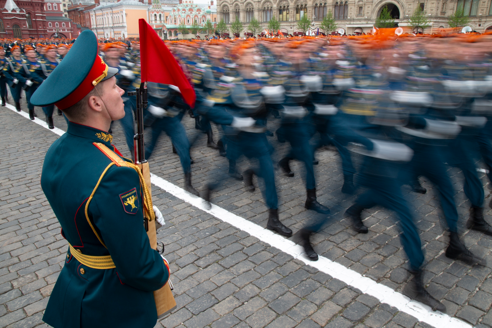Russian troops march during the Victory Day military parade to celebrate 74 years since the victory in WWII in Red Square in Moscow, Russia, Thursday, May 9, 2019. (AP Photo/Alexander Zemlianichenko) Russian troops march during the Victory Day military parade to celebrate 74 years since the victory in WWII in Red Square in Moscow, Russia, Thursday, May 9, 2019. (AP Photo/Alexander Zemlianichenko)