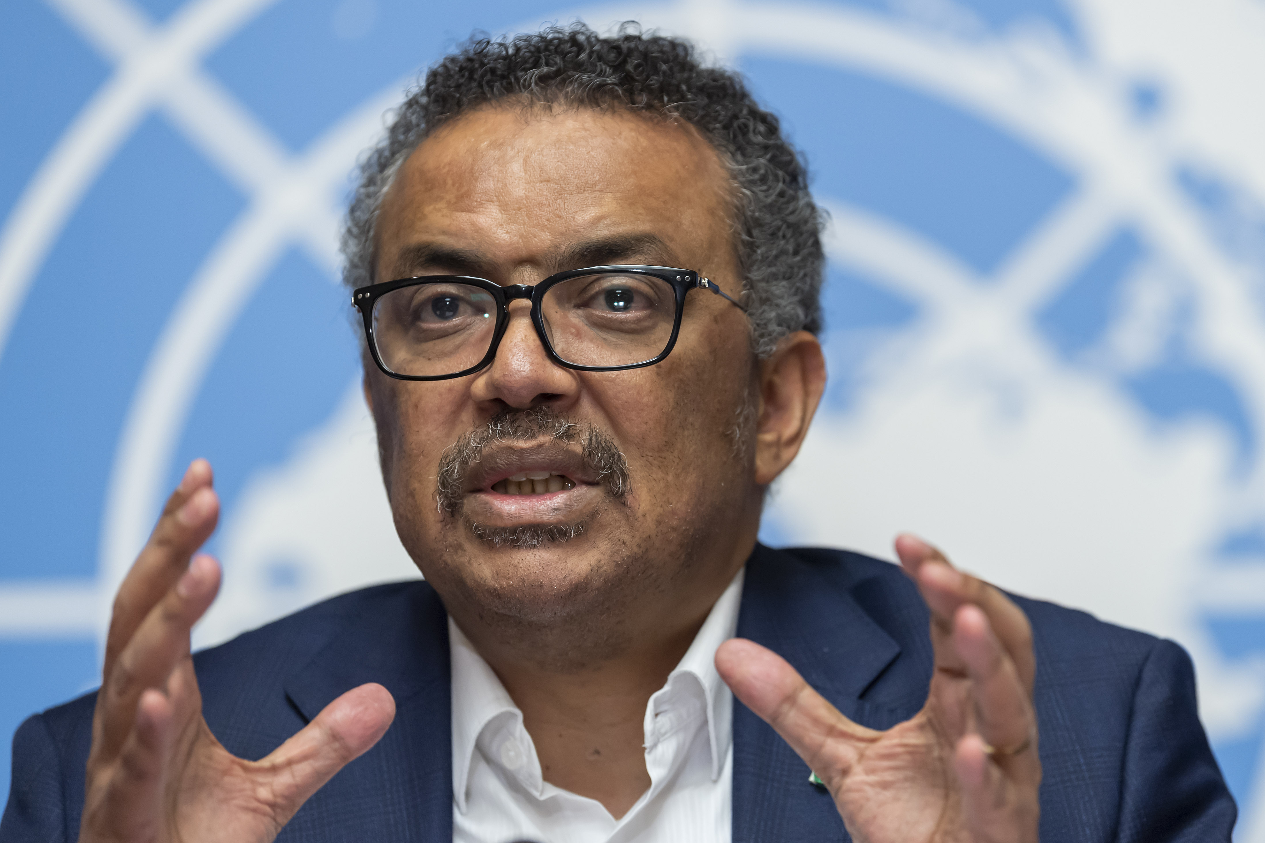 Tedros Adhanom Ghebreyesus, Director-General of the World Health Organization (WHO), speaks at the European headquarters of the United Nations in Geneva, Switzerland, Thursday, March 14, 2019 about the update on WHO Ebola operations in the Democratic Republic of the Congo (DRC). (Martial Trezzini/Keystone via AP) Tedros Adhanom Ghebreyesus, Director-General of the World Health Organization (WHO), speaks at the European headquarters of the United Nations in Geneva, Switzerland, Thursday, March 14, 2019 about the update on WHO Ebola operations in the Democratic Republic of the Congo (DRC). (Martial Trezzini/Keystone via AP)