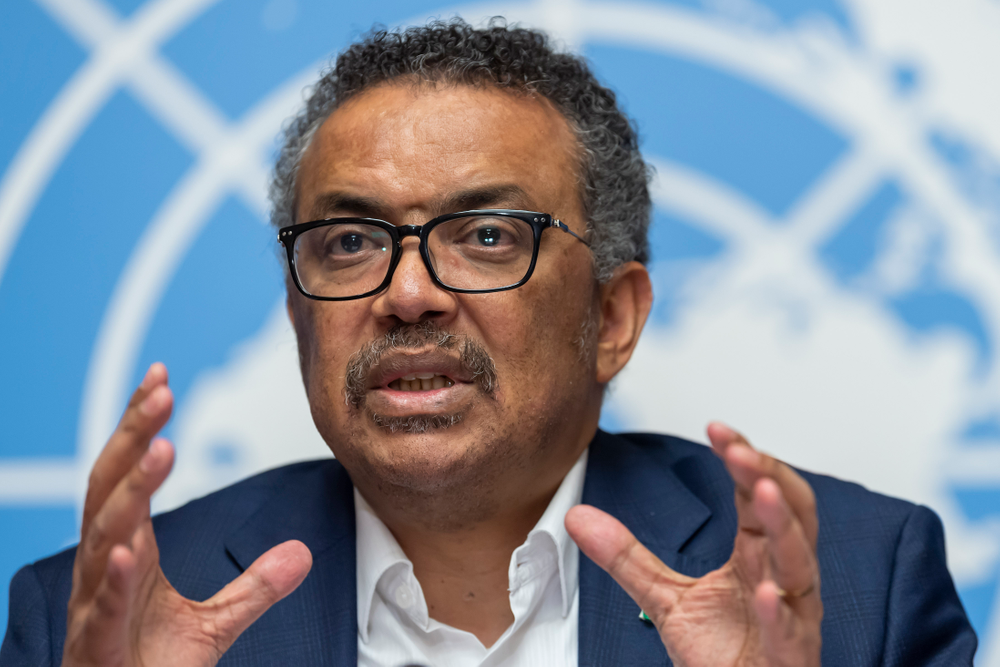 Tedros Adhanom Ghebreyesus, Director-General of the World Health Organization (WHO), speaks at the European headquarters of the United Nations in Geneva, Switzerland, Thursday, March 14, 2019 about the update on WHO Ebola operations in the Democratic Republic of the Congo (DRC). (Martial Trezzini/Keystone via AP) Tedros Adhanom Ghebreyesus, Director-General of the World Health Organization (WHO), speaks at the European headquarters of the United Nations in Geneva, Switzerland, Thursday, March 14, 2019 about the update on WHO Ebola operations in the Democratic Republic of the Congo (DRC). (Martial Trezzini/Keystone via AP)