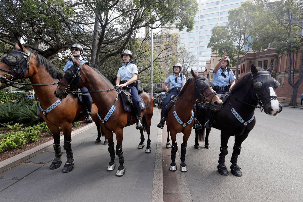 Mounted police block a path as thousands of protestors, many of them school students, attempt to march on the streets in Sydney, Friday, Sept. 20, 2019, calling for action to guard against climate change. Australia's acting prime minister Michael McCormack has described ongoing climate rallies as Mounted police block a path as thousands of protestors, many of them school students, attempt to march on the streets in Sydney, Friday, Sept. 20, 2019, calling for action to guard against climate change. Australia's acting prime minister Michael McCormack has described ongoing climate rallies as
