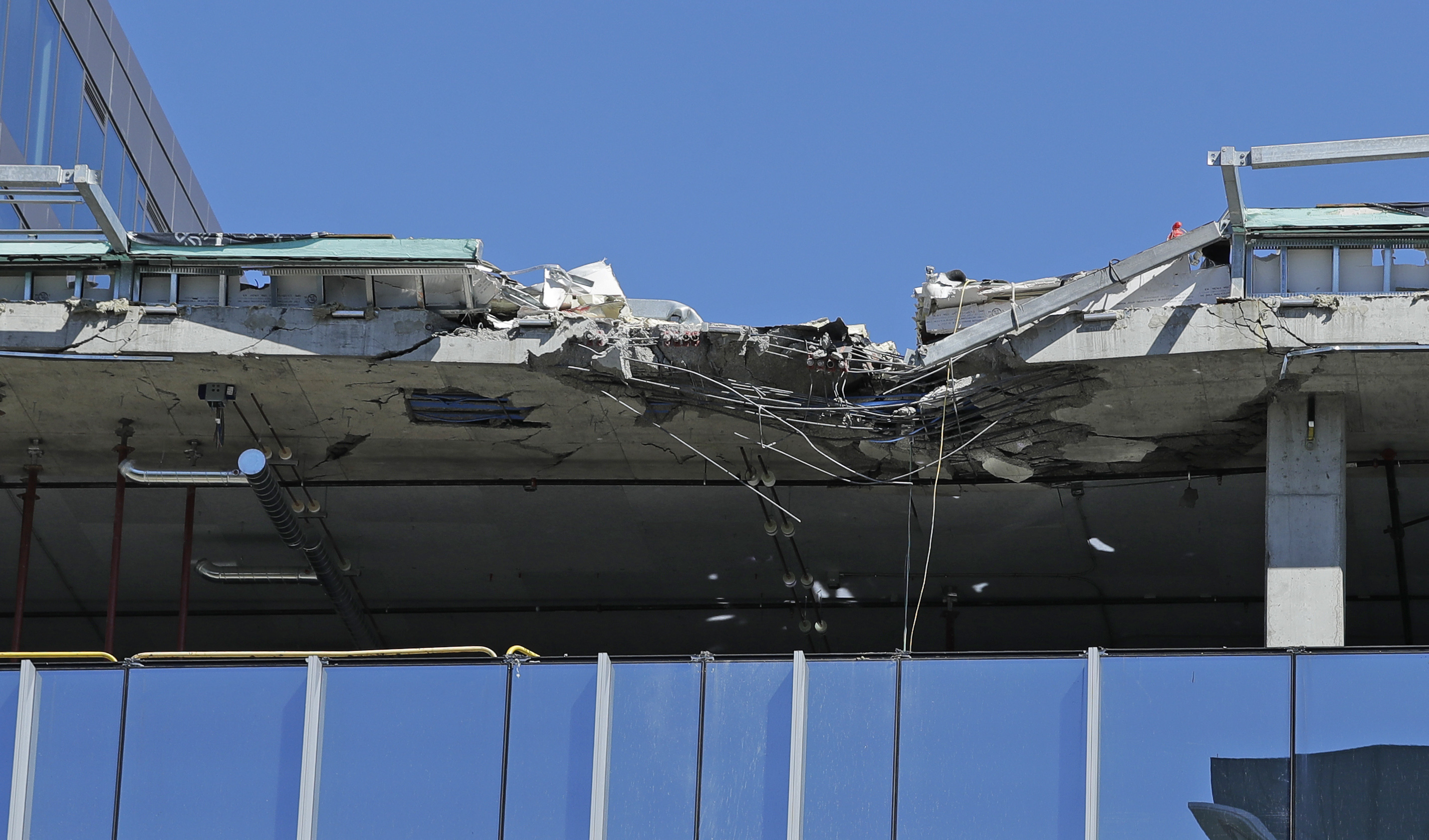 Damage to a building that was under construction when a crane collapsed on it Saturday in Seattle is shown, Monday, April 29, 2019, in Seattle. The accident killed four people. (AP Photo/Ted S. Warren) Damage to a building that was under construction when a crane collapsed on it Saturday in Seattle is shown, Monday, April 29, 2019, in Seattle. The accident killed four people. (AP Photo/Ted S. Warren)