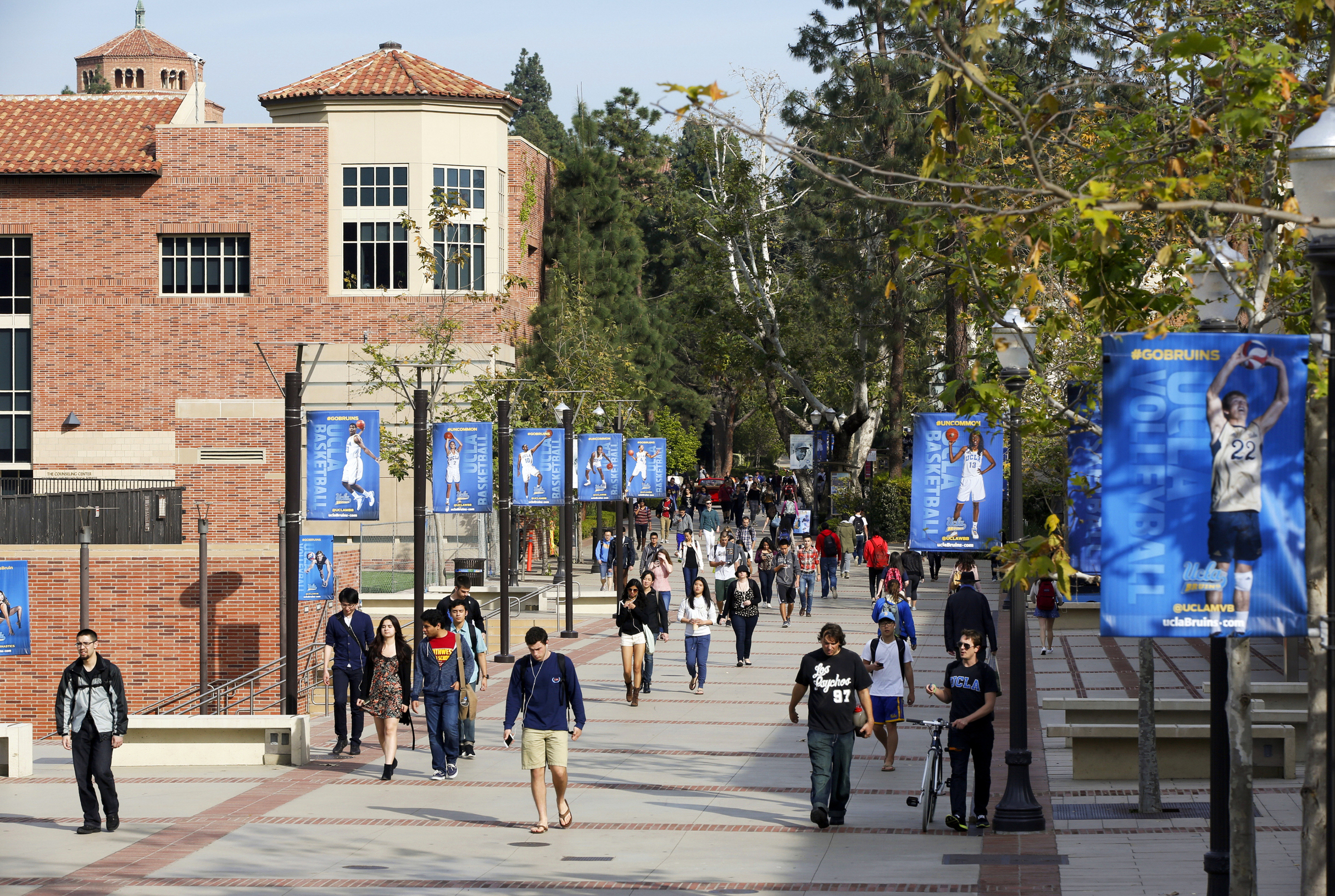 FILE - This Feb. 26, 2015 file photo shows students on the University of California, Los Angeles campus. A quarantine order was issued Thursday, April 25, 2019, for hundreds of students and staff at two Los Angeles universities who may have been exposed to measles and either have not been vaccinated or can't verify that they have immunity. (AP Photo/Damian Dovarganes, File) FILE - This Feb. 26, 2015 file photo shows students on the University of California, Los Angeles campus. A quarantine order was issued Thursday, April 25, 2019, for hundreds of students and staff at two Los Angeles universities who may have been exposed to measles and either have not been vaccinated or can't verify that they have immunity. (AP Photo/Damian Dovarganes, File)