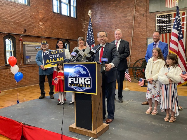 Fung during his campaign announcement in April