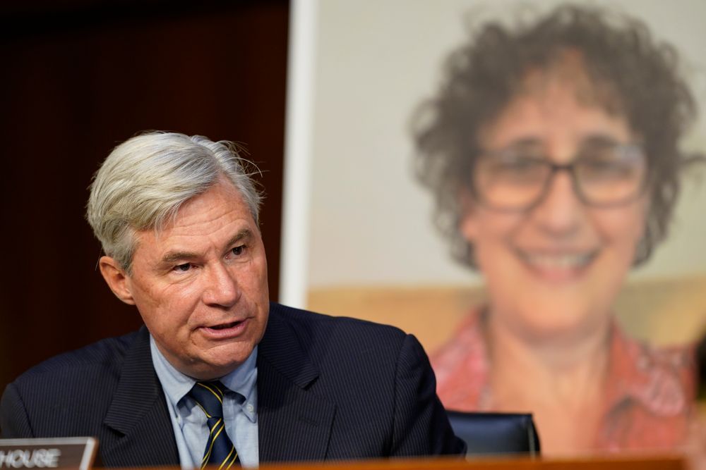 Sen. Sheldon Whitehouse, D-R.I., speaks during a confirmation hearing for Supreme Court nominee Amy Coney Barrett before the Senate Judiciary Committee, Monday, Oct. 12, 2020, on Capitol Hill in Washington.