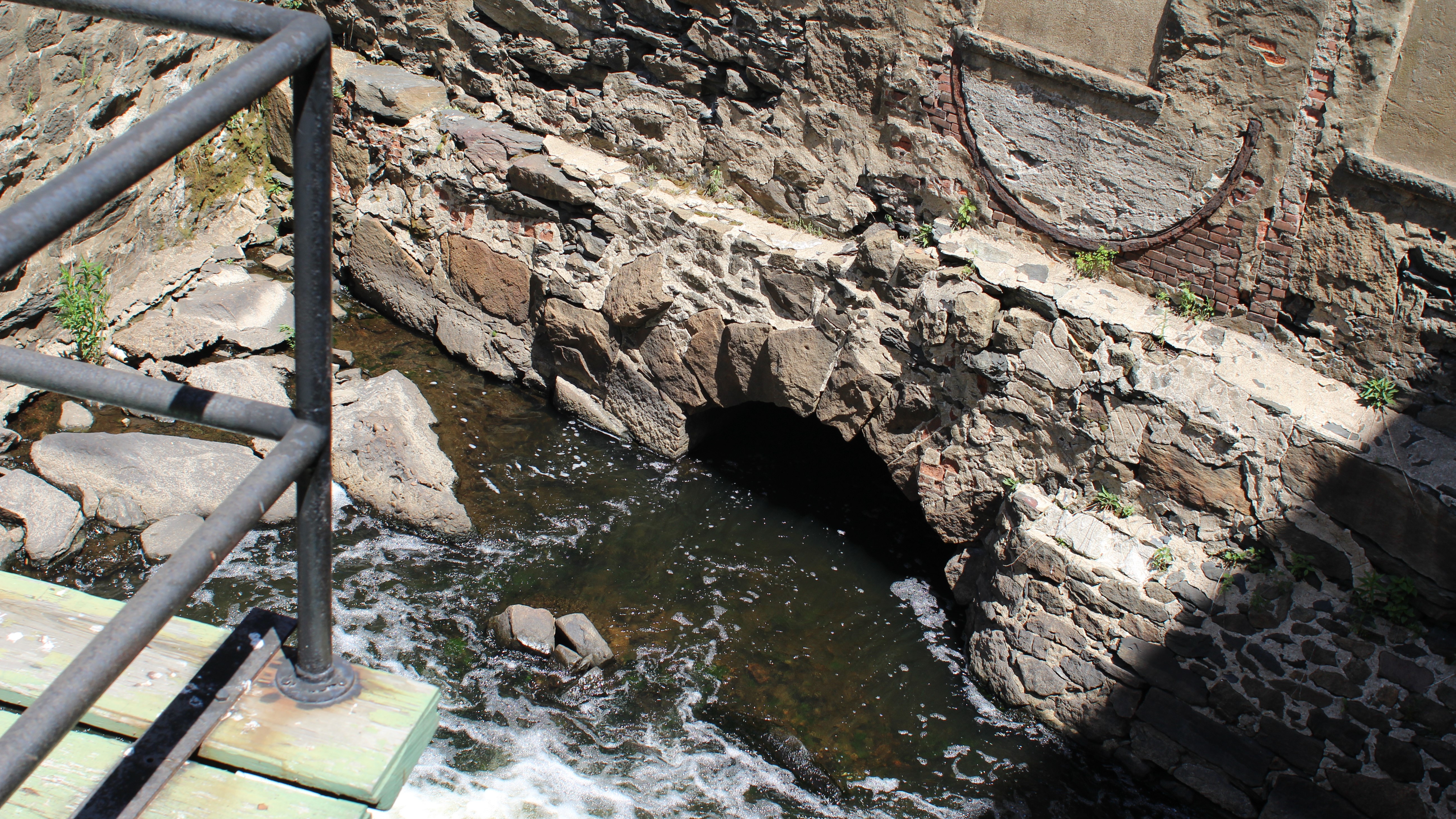 The Quequechan River now flows through downtown Fall River in a series of pipes and culverts.