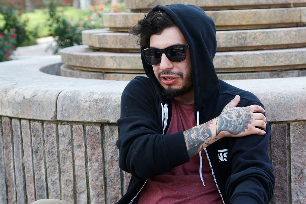 Daniel Munoz talks about his experience being injured in Saturday's shooting incident during an interview in a park in Odessa, Texas, Sunday, Sept. 1, 2019. (AP Photo/Sue Ogrocki) Daniel Munoz talks about his experience being injured in Saturday's shooting incident during an interview in a park in Odessa, Texas, Sunday, Sept. 1, 2019. (AP Photo/Sue Ogrocki)