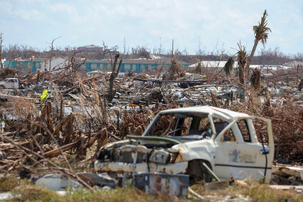 In this handout photo provided by the Dutch Defense Ministry taken on Wednesday, Sept. 11, 2019, the aftermath of Hurricane Dorian is seen on the island of Abaco in the Bahamas. Two Dutch navy ships have arrived in the Bahamas to help with the relief operation after the region was devastated by Hurricane Dorian. The Defense Ministry says that around 550 military personnel who arrived Wednesday on board the ships Snellius and Johan de Witt will deliver aid to residents on Abaco island. (Sjoerd Hilckmann/Dutch Defense Ministry via AP) In this handout photo provided by the Dutch Defense Ministry taken on Wednesday, Sept. 11, 2019, the aftermath of Hurricane Dorian is seen on the island of Abaco in the Bahamas. Two Dutch navy ships have arrived in the Bahamas to help with the relief operation after the region was devastated by Hurricane Dorian. The Defense Ministry says that around 550 military personnel who arrived Wednesday on board the ships Snellius and Johan de Witt will deliver aid to residents on Abaco island. (Sjoerd Hilckmann/Dutch Defense Ministry via AP)
