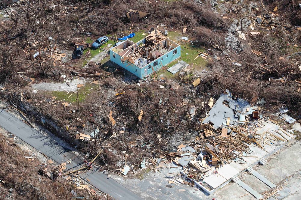 In this handout photo provided by the Dutch Defense Ministry taken on Wednesday, Sept. 11, 2019, the aftermath of Hurricane Dorian is seen on the island of Abaco in the Bahamas. Two Dutch navy ships have arrived in the Bahamas to help with the relief operation after the region was devastated by Hurricane Dorian. The Defense Ministry says that around 550 military personnel who arrived Wednesday on board the ships Snellius and Johan de Witt will deliver aid to residents on Abaco island. (Sjoerd Hilckmann/Dutch Defense Ministry via AP) In this handout photo provided by the Dutch Defense Ministry taken on Wednesday, Sept. 11, 2019, the aftermath of Hurricane Dorian is seen on the island of Abaco in the Bahamas. Two Dutch navy ships have arrived in the Bahamas to help with the relief operation after the region was devastated by Hurricane Dorian. The Defense Ministry says that around 550 military personnel who arrived Wednesday on board the ships Snellius and Johan de Witt will deliver aid to residents on Abaco island. (Sjoerd Hilckmann/Dutch Defense Ministry via AP)