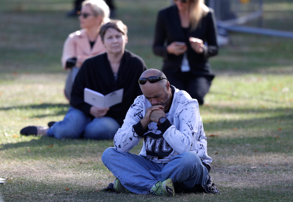 People listen during a national remembrance service in Hagley Park for the victims of the March 15 mosques terrorist attack in Christchurch, New Zealand, Friday, March 29, 2019. (AP Photo/Mark Baker) People listen during a national remembrance service in Hagley Park for the victims of the March 15 mosques terrorist attack in Christchurch, New Zealand, Friday, March 29, 2019. (AP Photo/Mark Baker)