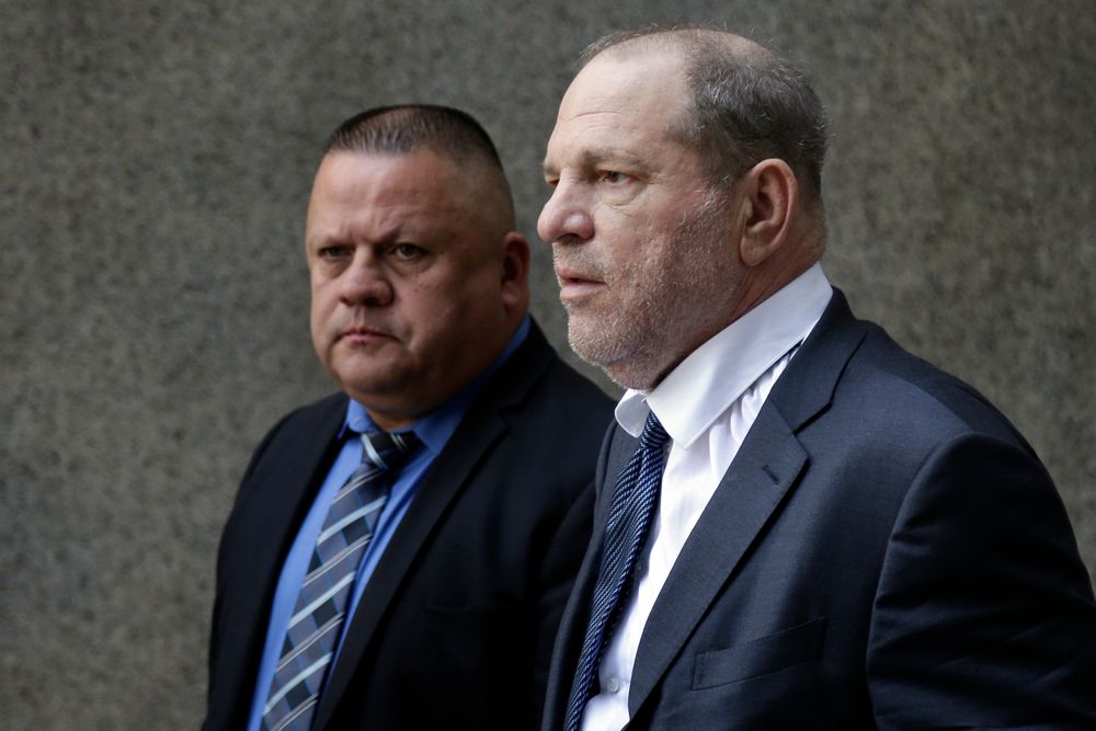 Former movie mogul Harvey Weinstein, right, leaves State Supreme Court following a hearing related to his sexual assault case, Thursday, July 11, 2019, in New York. Weinstein's lawyer Jose Baez went to court Thursday to get a judge's permission to leave the case, the latest defection from what was once seen as a modern version of O.J. Simpson's Former movie mogul Harvey Weinstein, right, leaves State Supreme Court following a hearing related to his sexual assault case, Thursday, July 11, 2019, in New York. Weinstein's lawyer Jose Baez went to court Thursday to get a judge's permission to leave the case, the latest defection from what was once seen as a modern version of O.J. Simpson's